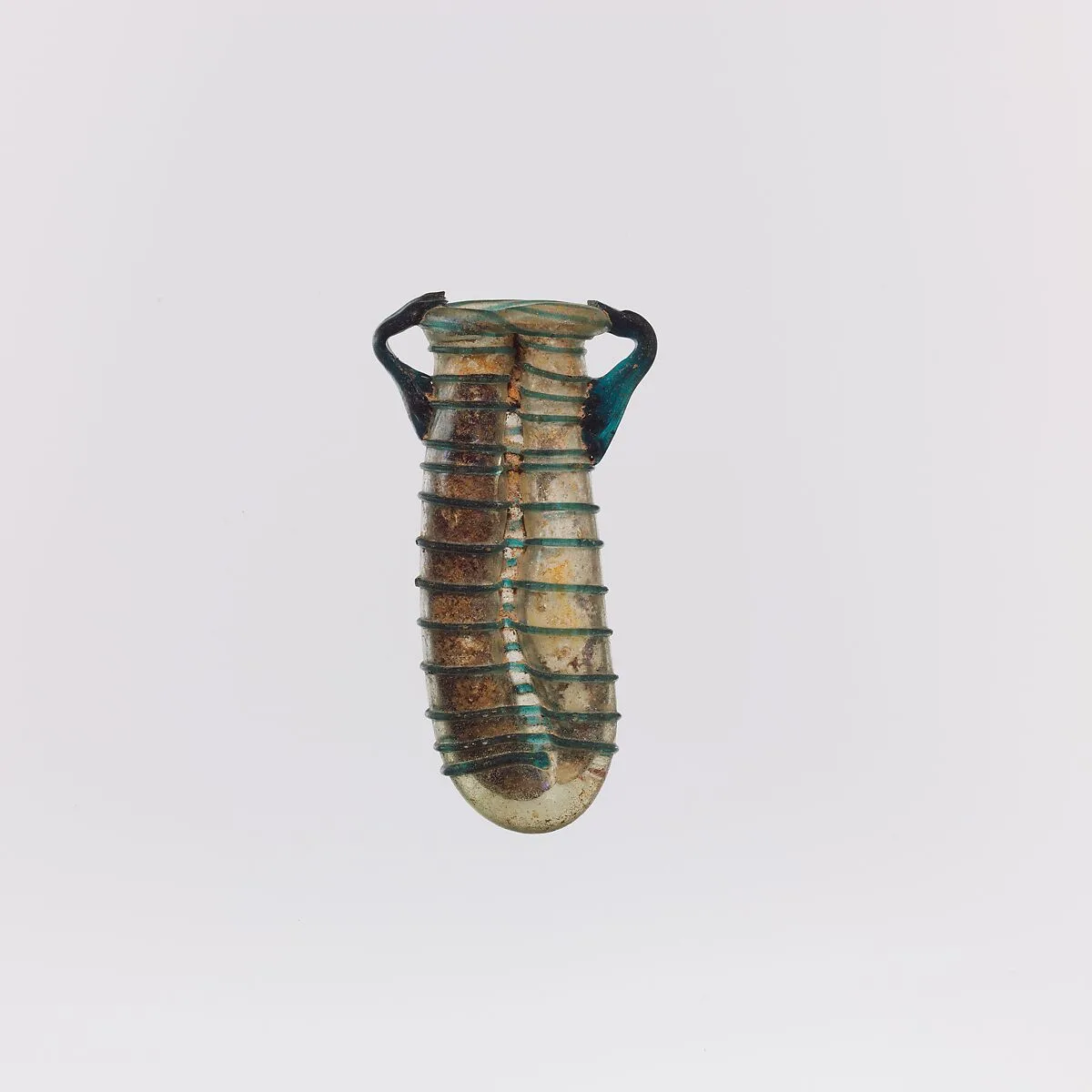 Glass double cosmetic flask (kohl tube) — Unknown