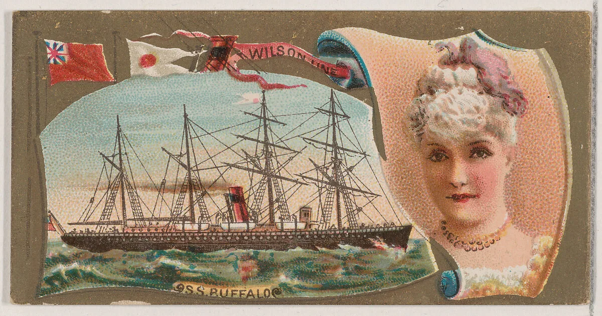 Steamship Buffalo, Wilson Line, from the Ocean and River Steamers series (N83) for Duke brand cigarettes — W. Duke, Sons & Co.