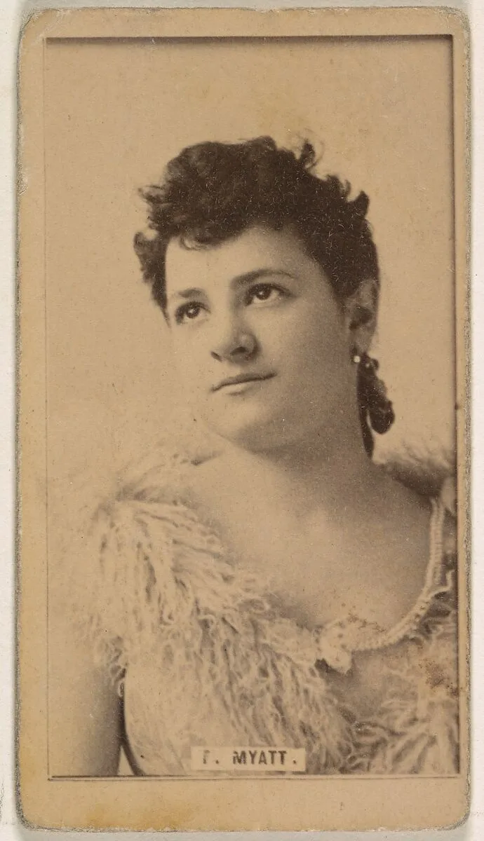 Miss Myatt, from the Actresses series (N245) issued by Kinney Brothers to promote Sweet Caporal Cigarettes — Kinney Brothers Tobacco Company