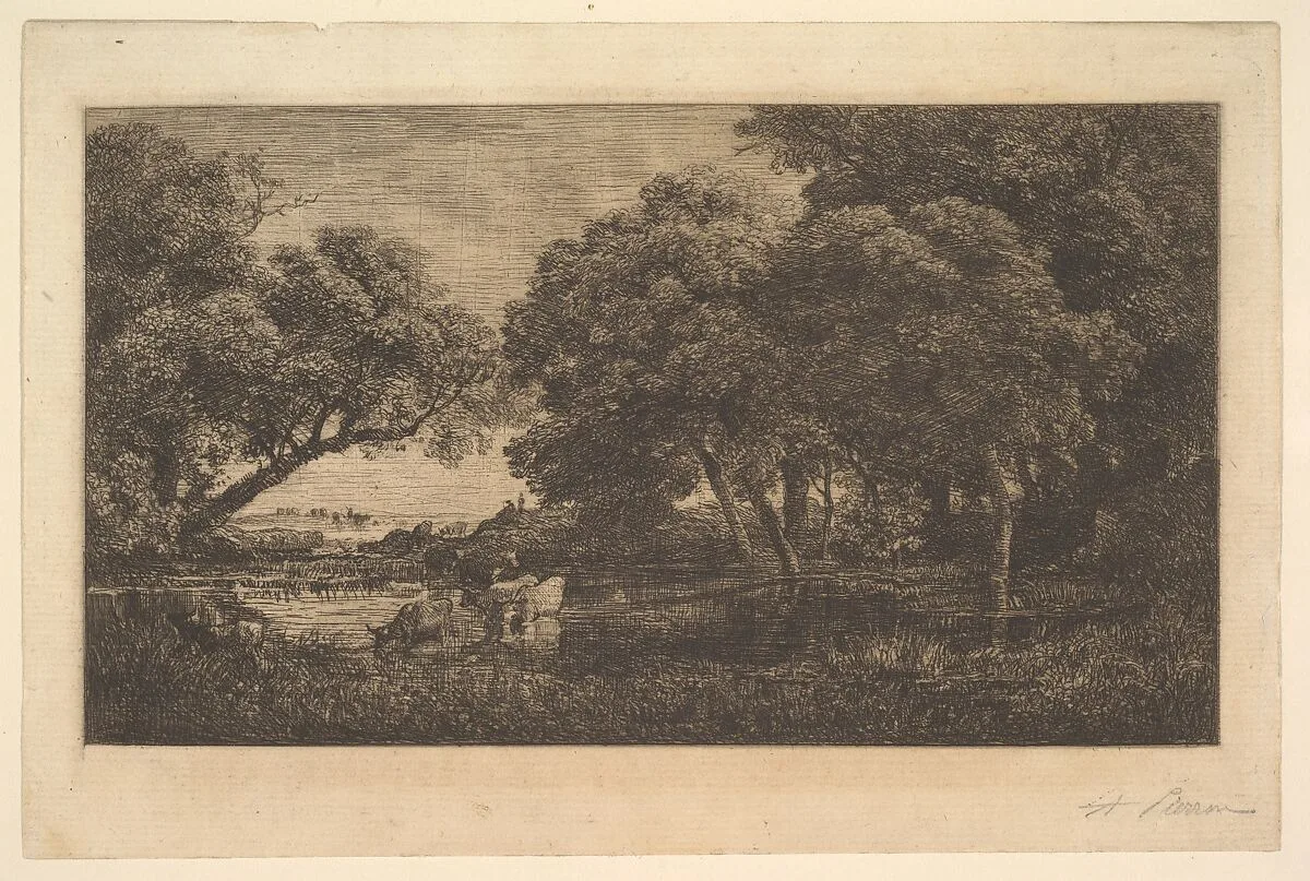 Stags in Woods — Charles-François Daubigny