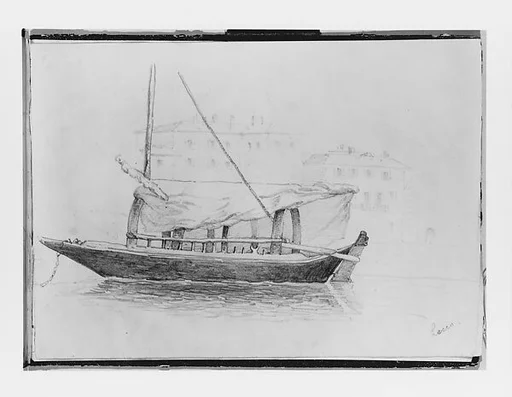 Boat on Lake Lecco (from Switzerland 1870 Sketchbook)