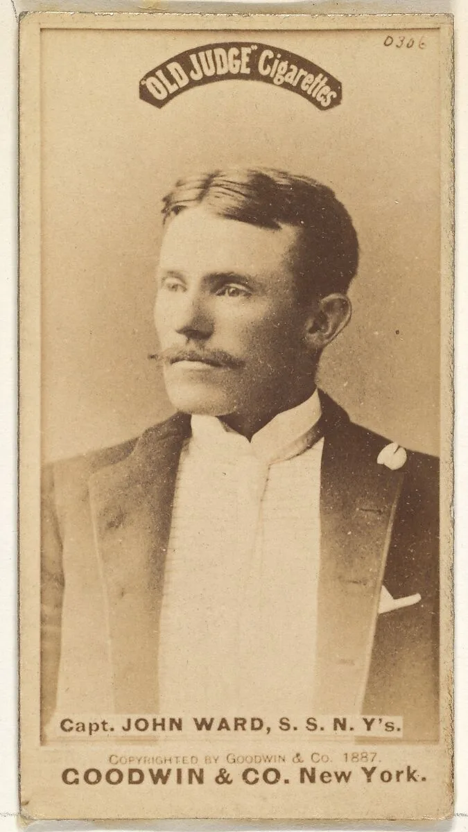 John Montgomery Ward, Captain and Shortstop, New York, from the Old Judge series (N172) for Old Judge Cigarettes — Goodwin & Company
