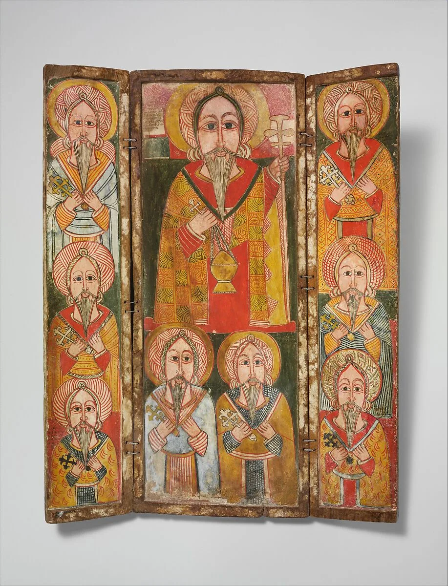 Icon Triptych: Ewostatewos and Eight of His Disciples — Unknown