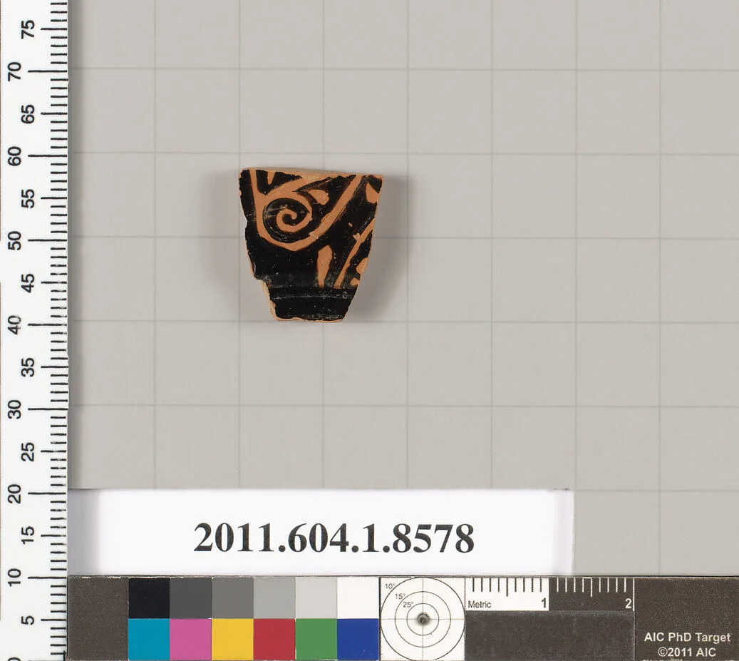 Terracotta fragment of a stemless kylix (drinking cup) — Unknown