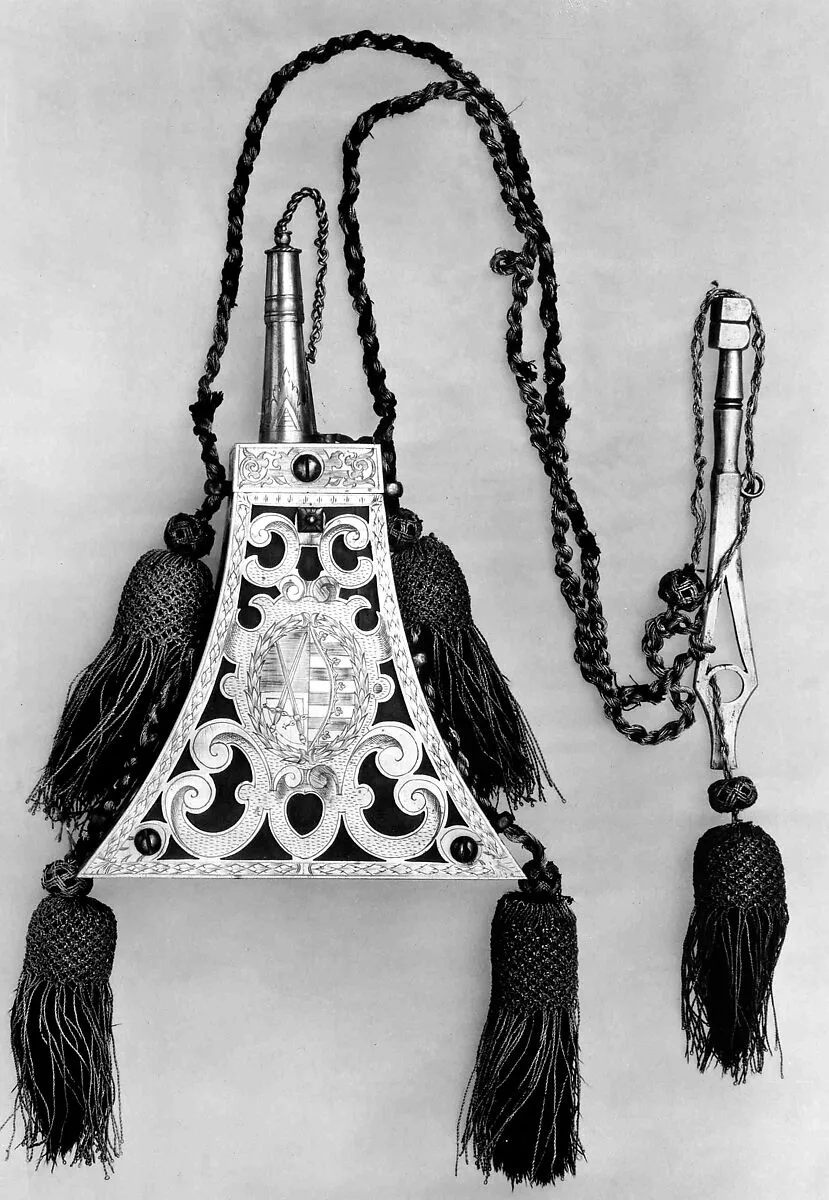 Powder Flask and Wheellock Spanner Made for the Bodyguard of the Prince-Elector of Saxony — Unknown