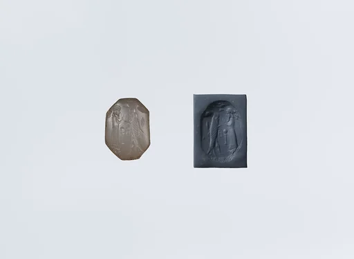 Stamp seal (octagonal pyramid) with cultic scene