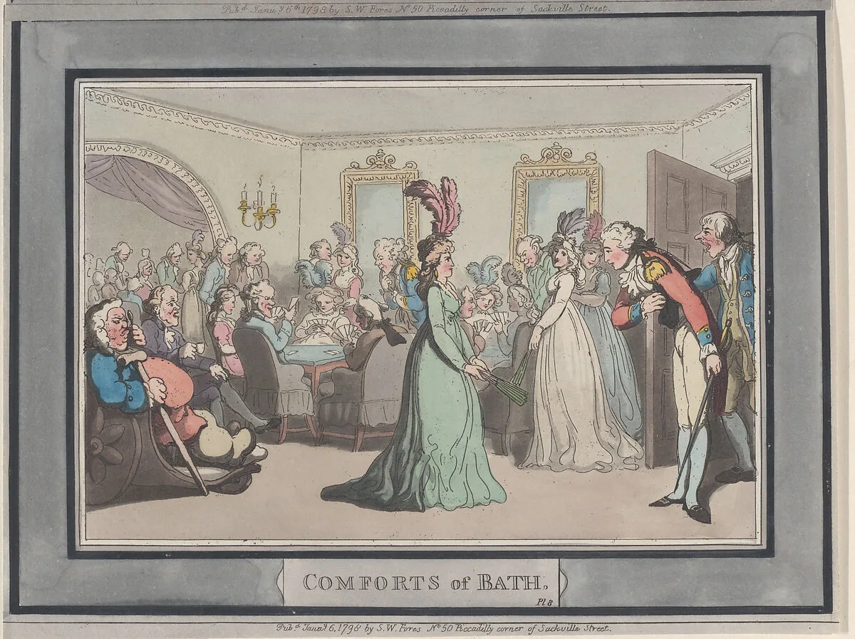 Comforts of Bath, Plate 8 — S. W. Fores|Thomas Rowlandson