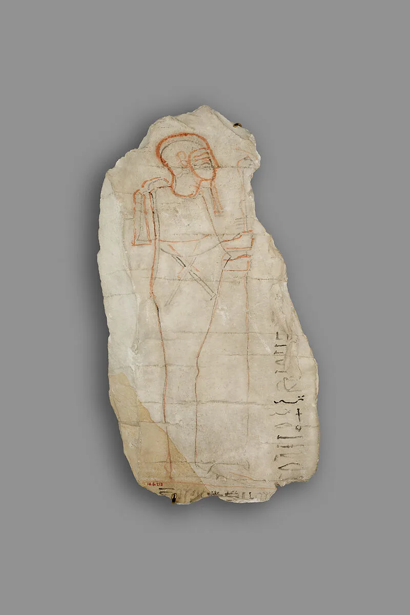 Figured Ostracon with an Artist's Sketch — Unknown