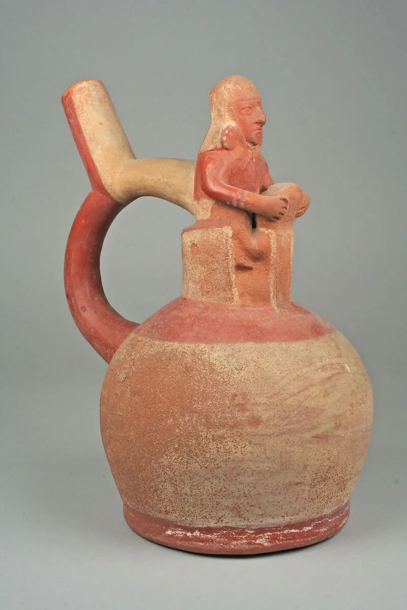 Stirrup Spout Bottle with Couple — Unknown