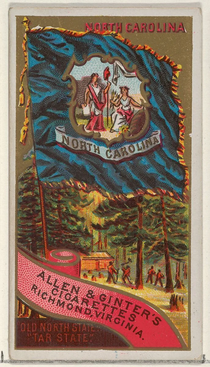North Carolina, from Flags of the States and Territories (N11) for Allen & Ginter Cigarettes Brands — Allen & Ginter