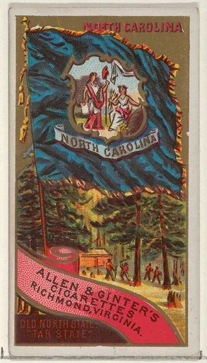 North Carolina, from Flags of the States and Territories (N11) for Allen & Ginter Cigarettes Brands