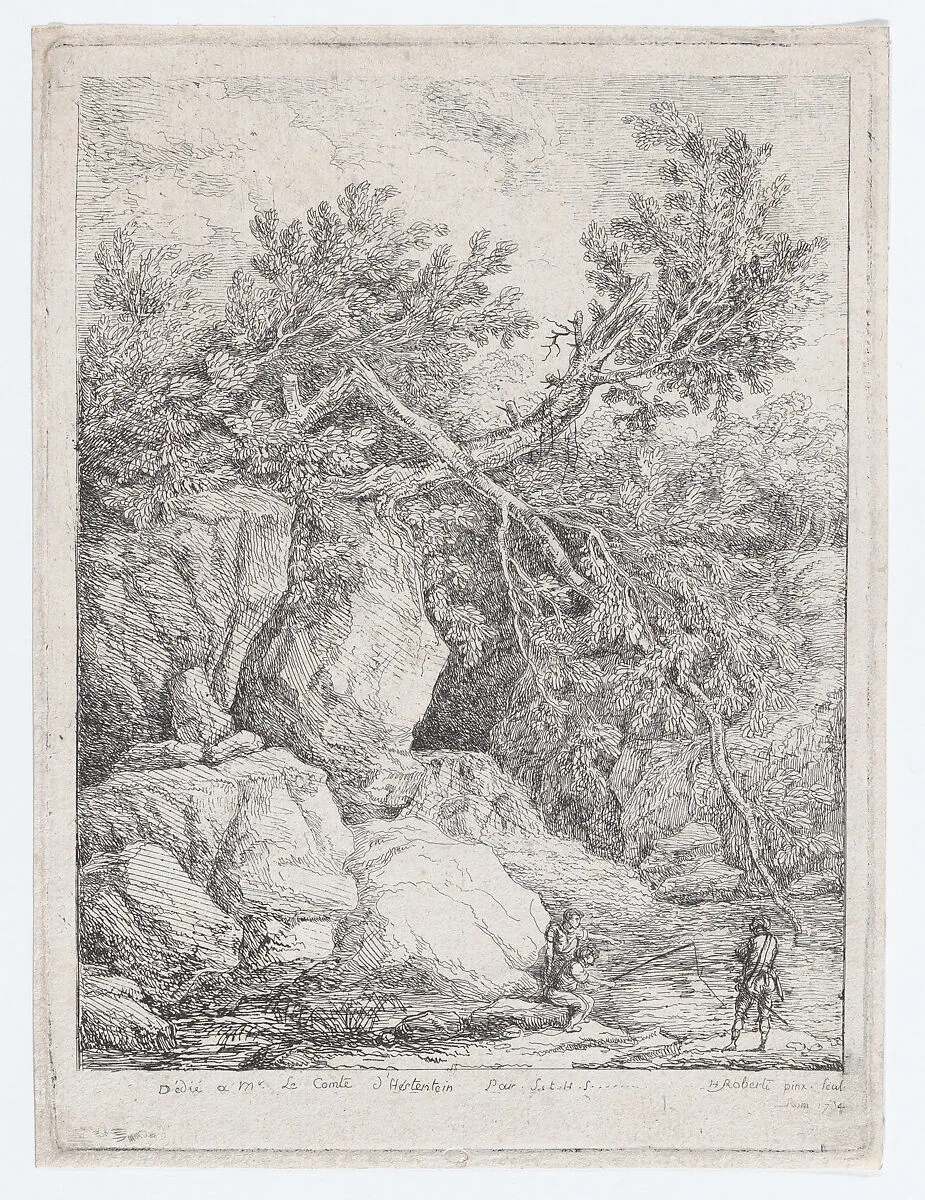 Landscape with a Fallen Tree — Hubert Robert