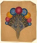 Vertical Panel with Decorative Palmette and Two Swans at Center — Anonymous, French, 20th century
