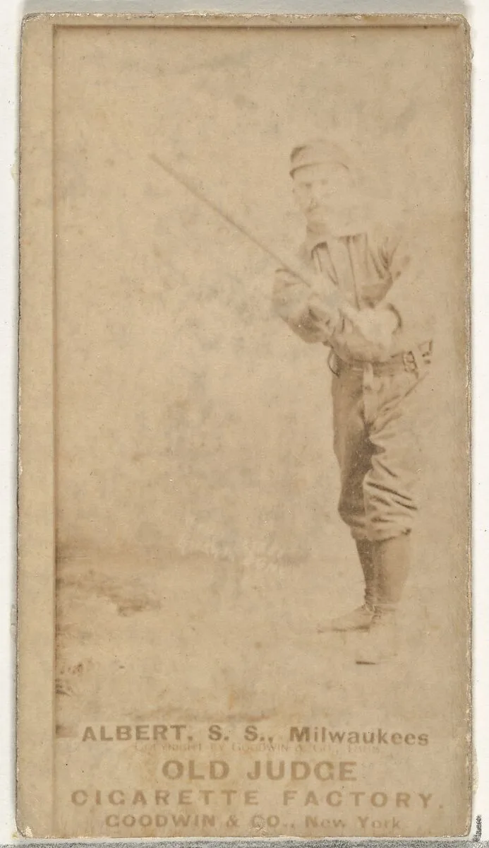 Augustus Peter "Gus" Alberts, Shortstop, Milwaukee, from the Old Judge series (N172) for Old Judge Cigarettes — Goodwin & Company