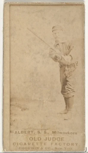 Augustus Peter "Gus" Alberts, Shortstop, Milwaukee, from the Old Judge series (N172) for Old Judge Cigarettes