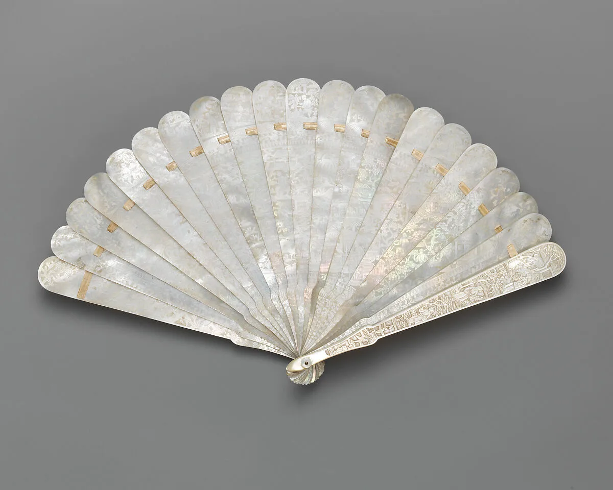 Brisé Fan, with Boating Landscape Scene — Unknown