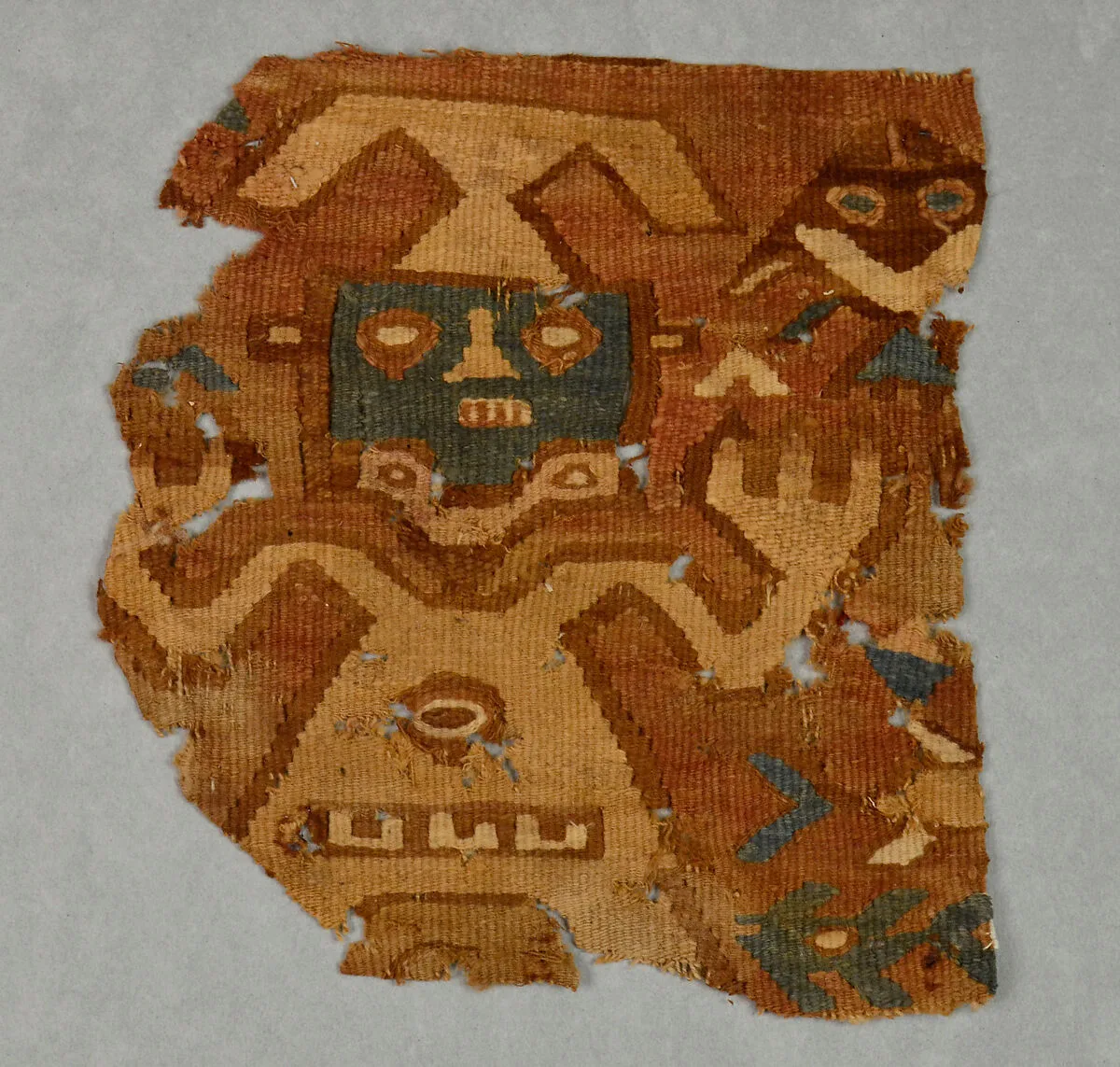 Tapestry Fragment with Plumed Figure — Unknown
