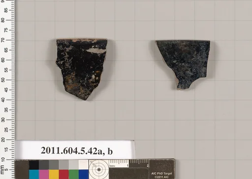 Terracotta rim fragments of a kylix (drinking cup)