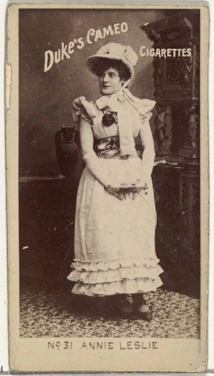 Card Number 31, Annie Leslie, from the Actors and Actresses series (N145-4) issued by Duke Sons & Co. to promote Cameo Cigarettes — W. Duke, Sons & Co.