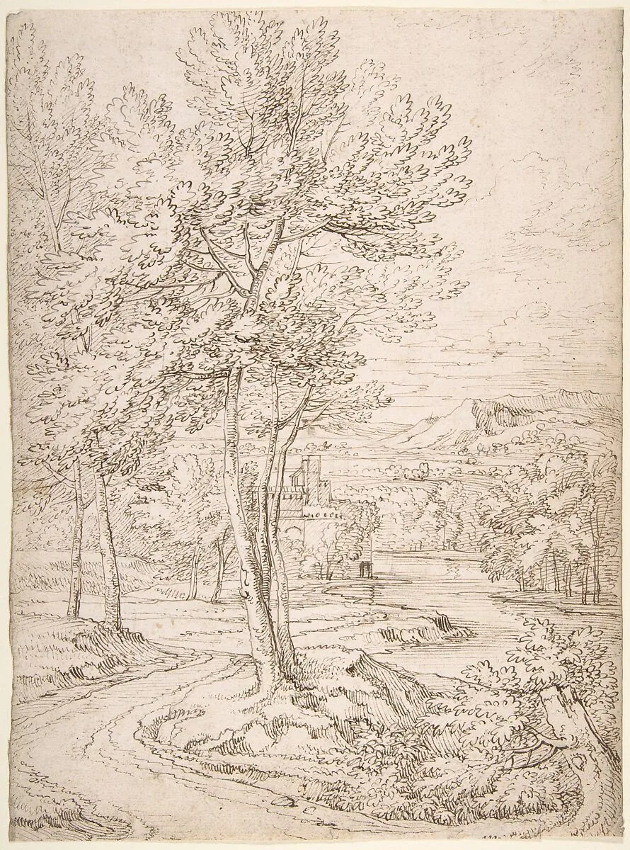 Classical Landscape with a Building and a River — Abraham Genoels II
