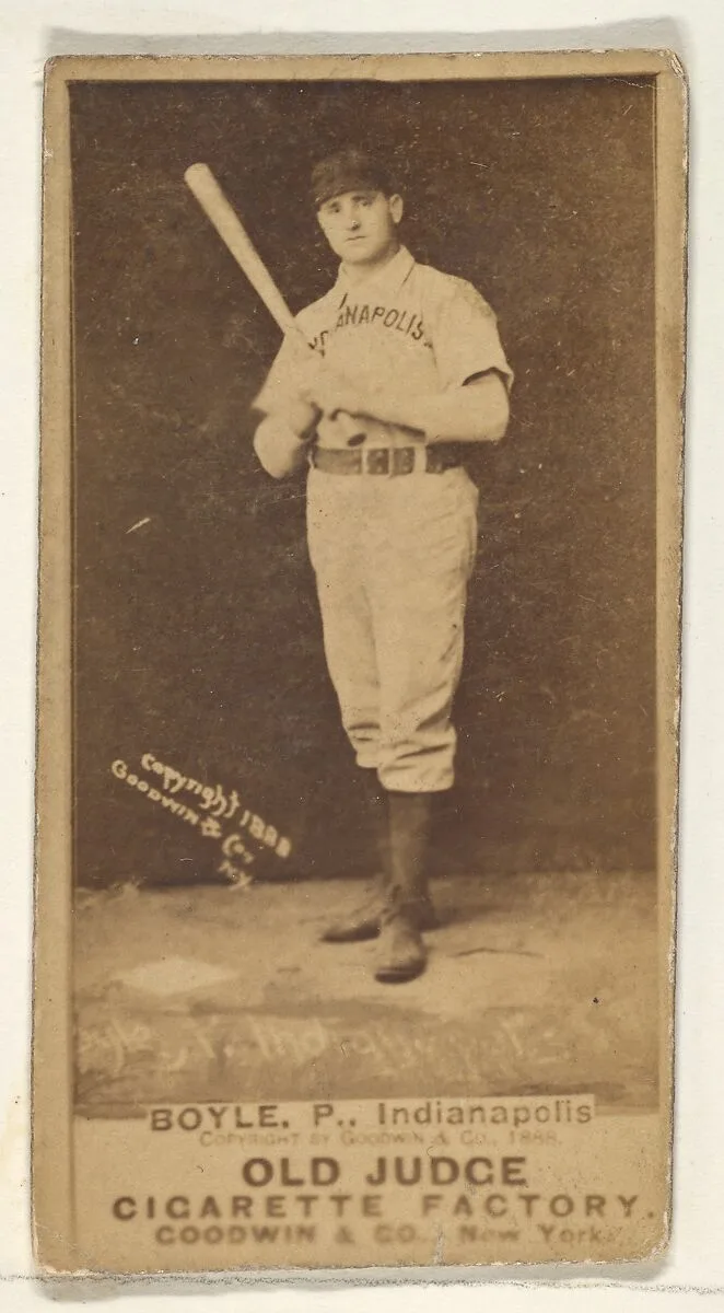 Boyle, Pitcher, Indianapolis, from the Old Judge series (N172) for Old Judge Cigarettes — Goodwin & Company