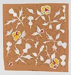 Textile Design with Flowers in White, Yellow and Red — Marcel Vertès