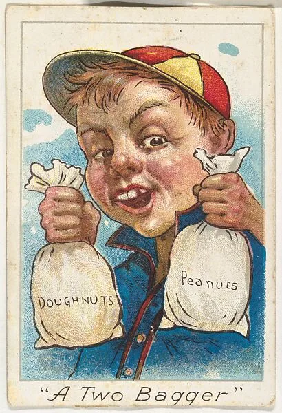"A Two Bagger", from the Baseball Comics series (T203) — P.H. Mayo & Brother, Richmond, Virginia|Winner Cut Plug Tobacco