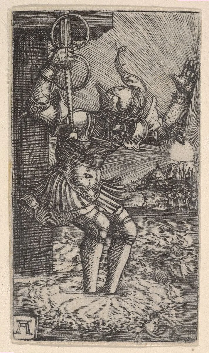 Horatius Cocles Leaping into the Tiber — Albrecht Altdorfer
