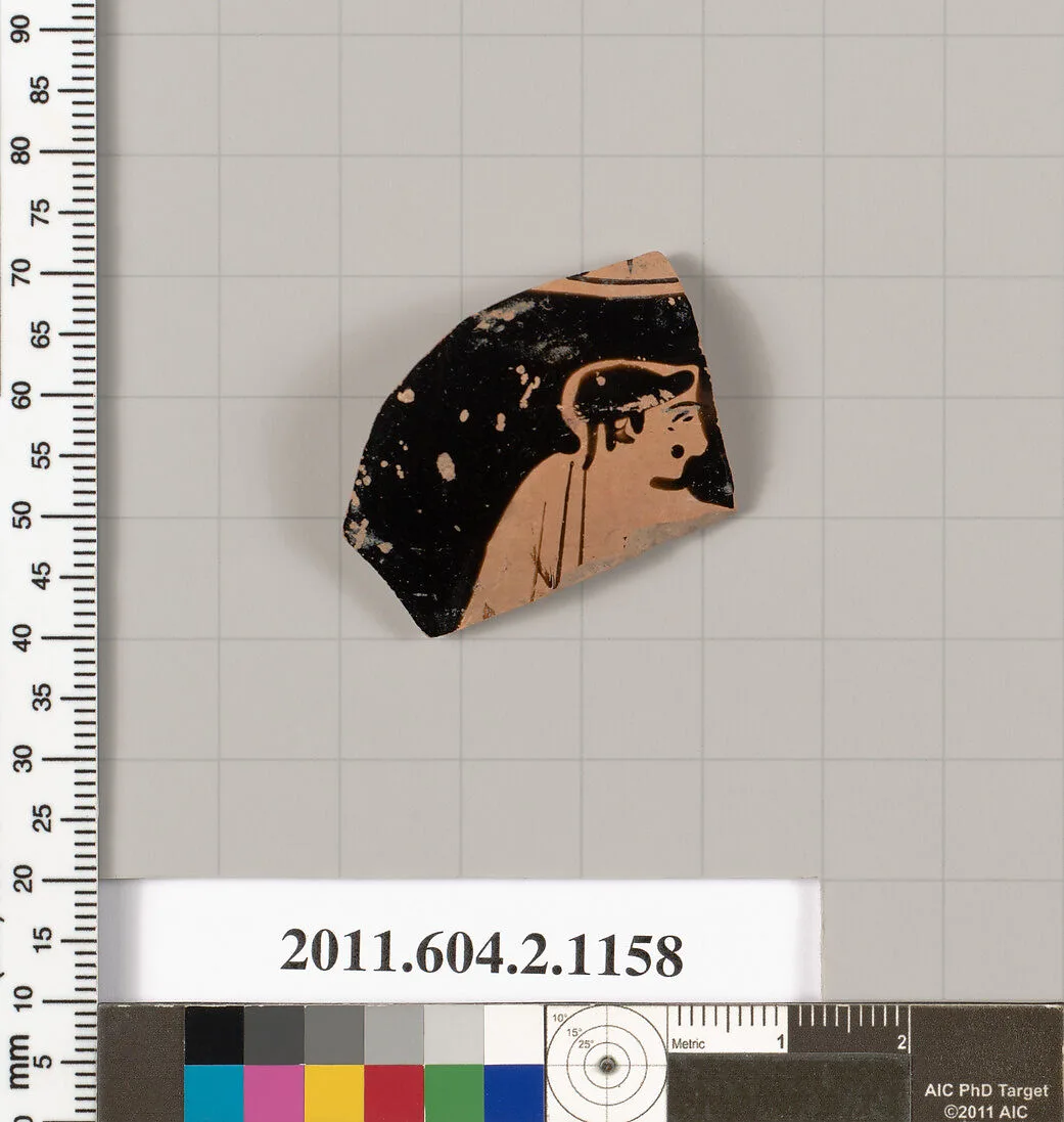 Terracotta fragment of an oinochoe: chous (jug)? — Unknown