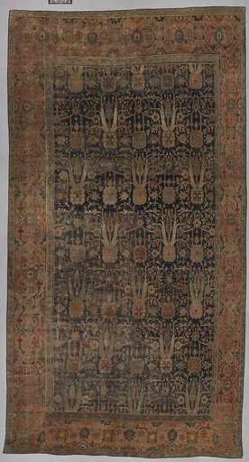 Carpet with Repeating Tree Design