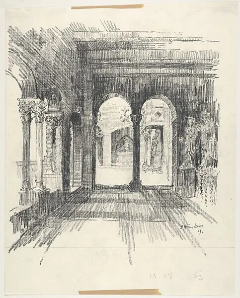 Interior View of the Side Aisle of Barnard's Cloisters — Edward Howard Suydam