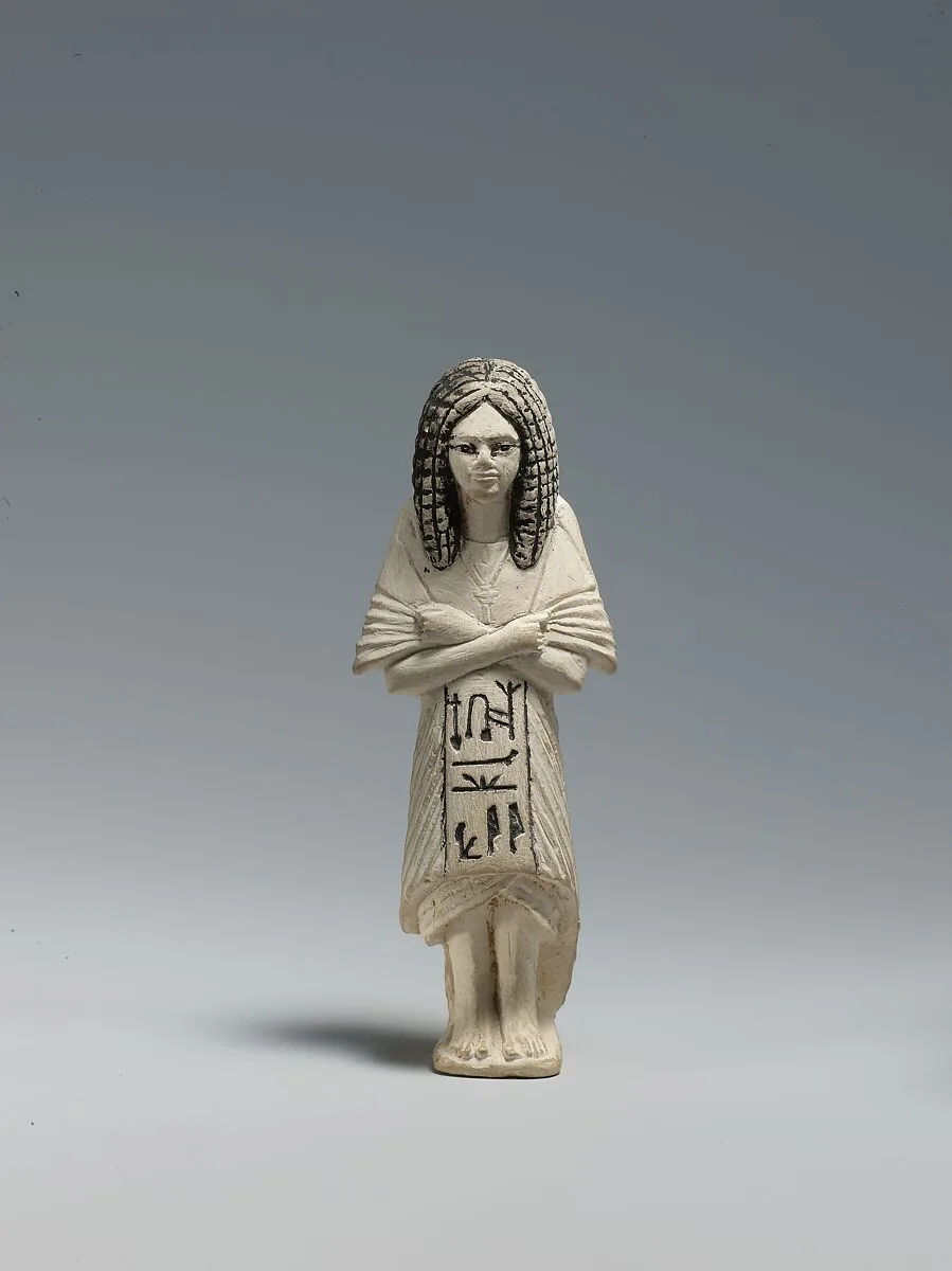 Shabti of the Scribe Huy wearing a Bat-pendant — Unknown