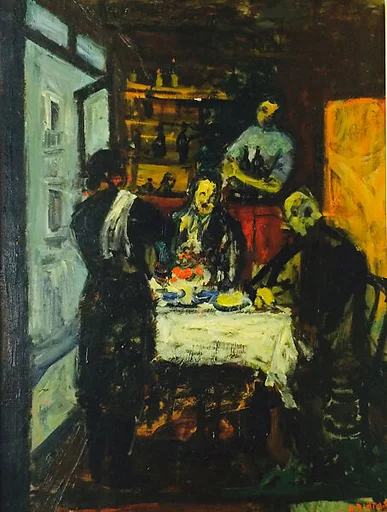 Four Figures in a Bistro