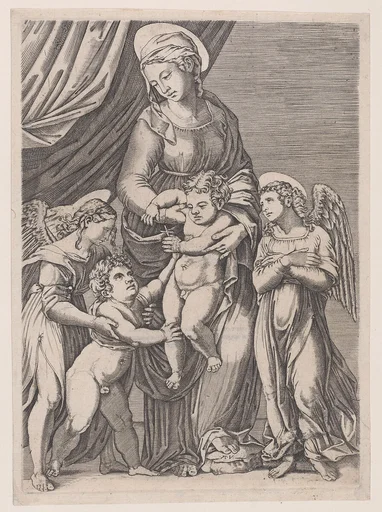 The Virgin, the Infant Christ, Infant Saint John, and Two Angels