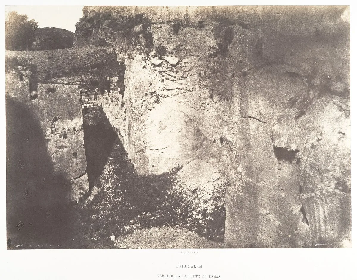 Jérusalem, Carrière à la Porte de Damas — Auguste Salzmann|Imprimerie photographique de Blanquart-Évrard, à Lille