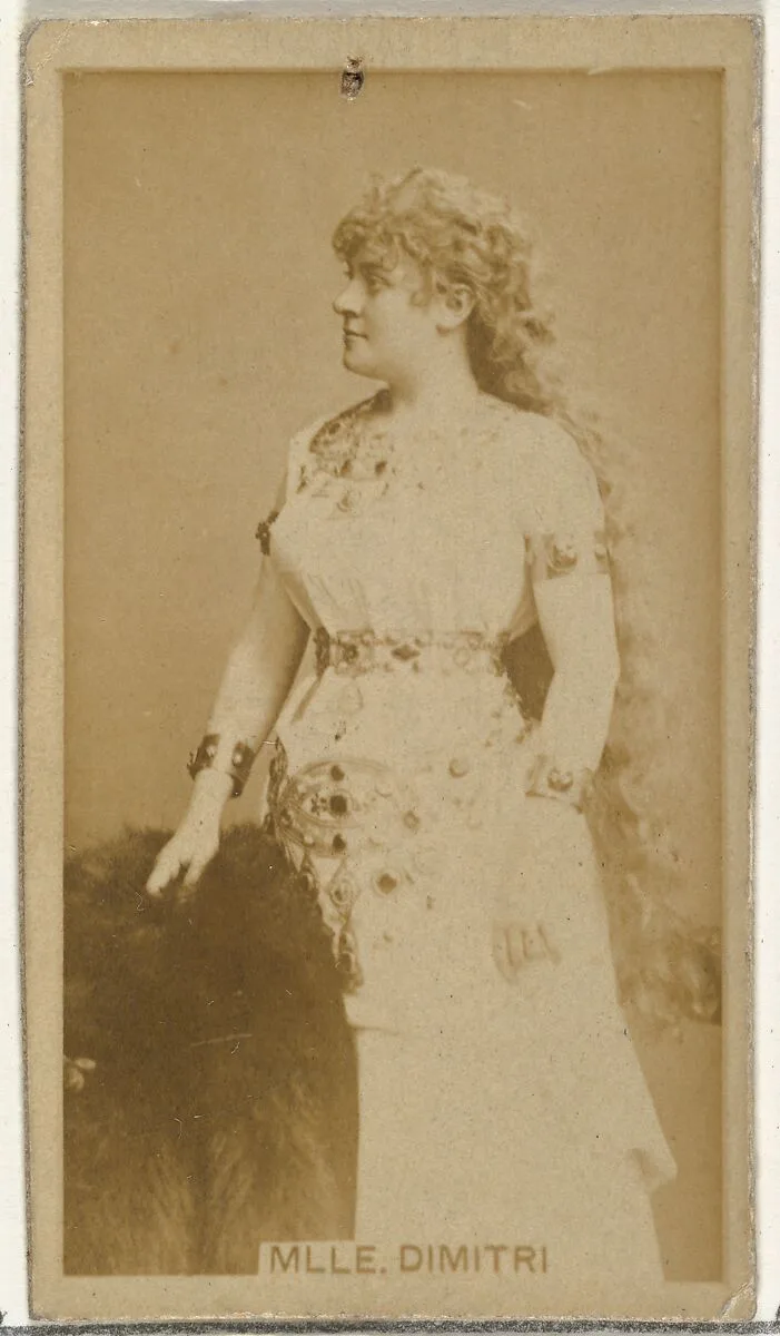 Mlle. Dimitri, from the Actors and Actresses series (N145-8) issued by Duke Sons & Co. to promote Duke Cigarettes — W. Duke, Sons & Co.|American Tobacco Company