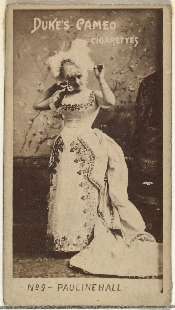 Card Number 9, Pauline Hall, from the Actors and Actresses series (N145-4) issued by Duke Sons & Co. to promote Cameo Cigarettes — W. Duke, Sons & Co.
