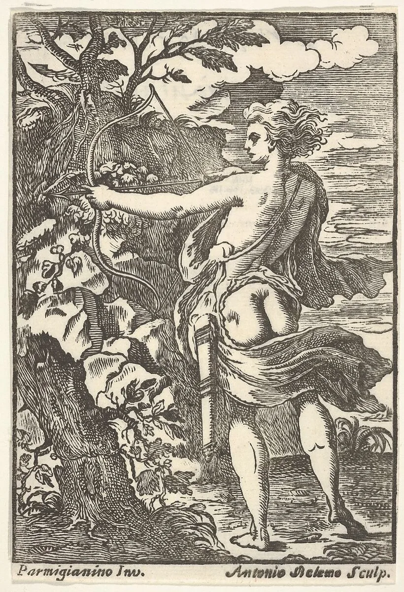 Callisto hunting with drawn bow, after Parmigianino) — Antonio Belemo|Parmigianino (Girolamo Francesco Maria Mazzola)