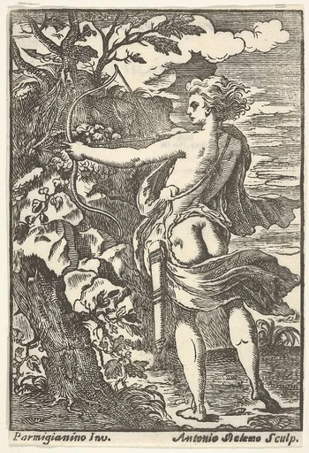 Callisto hunting with drawn bow, after Parmigianino)