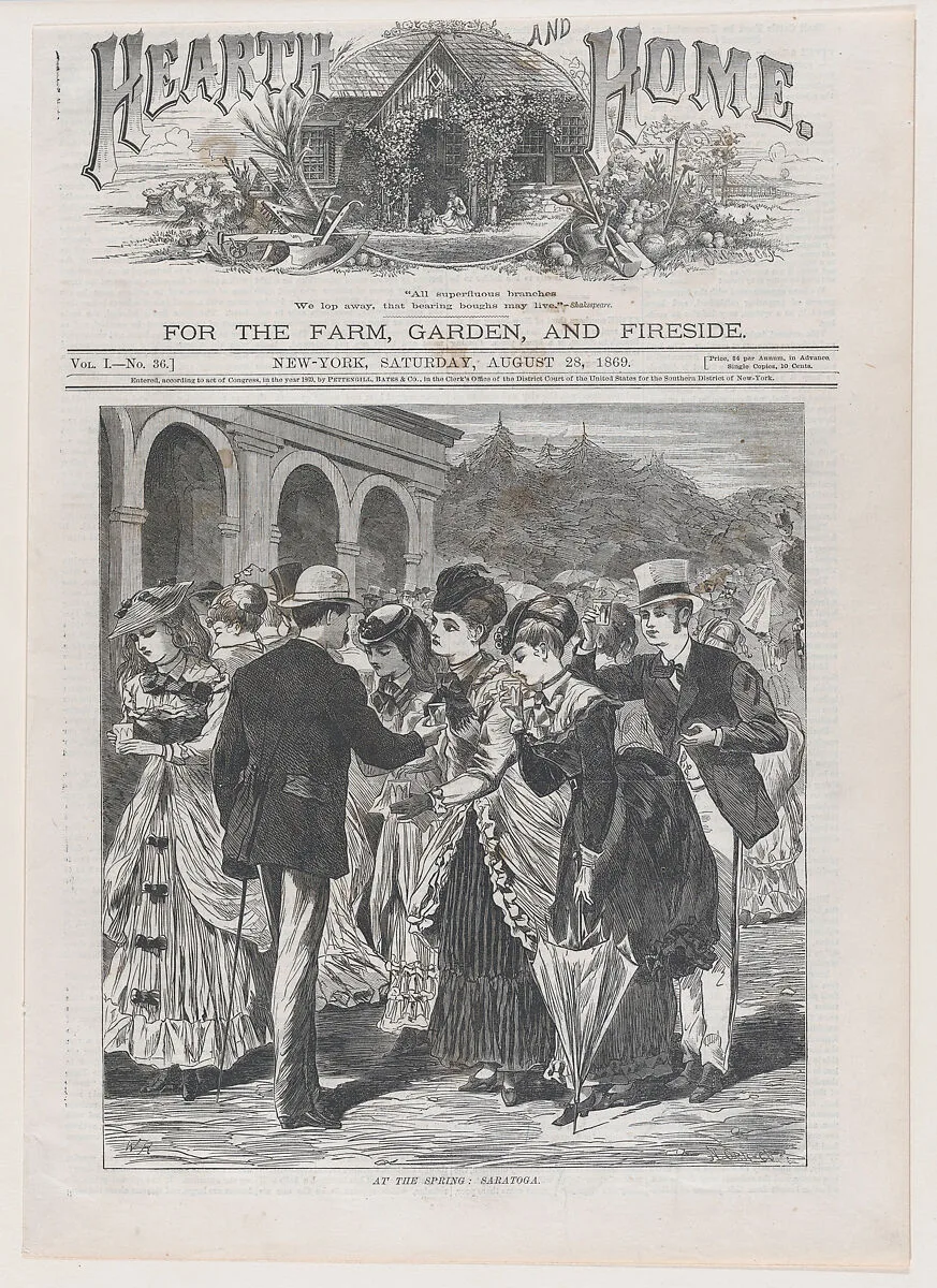 At the Spring: Saratoga (Hearth and Home, Vol. I) — Nathaniel Orr & Co.|Winslow Homer|Harper & Brothers