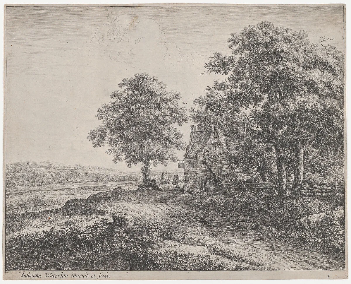 Large Linden Tree Before an Inn — Anthonie Waterloo
