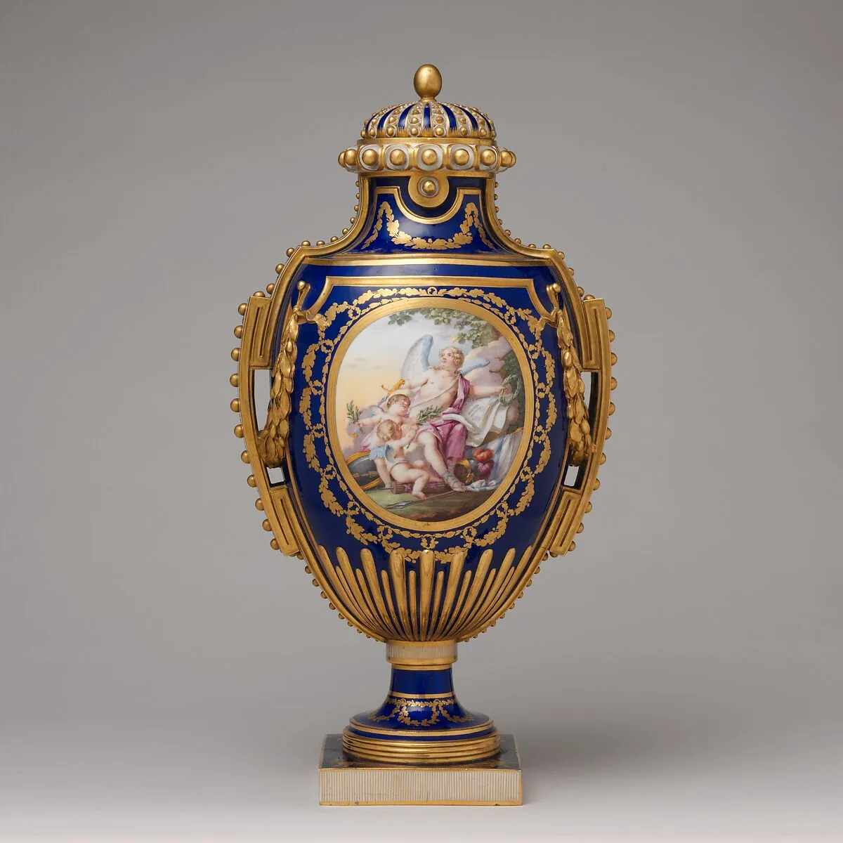 Vase (vase à panneaux or à perles) — Sèvres Manufactory