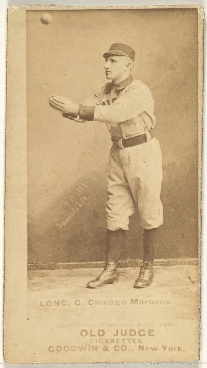 Long, Catcher, Chicago, from the Old Judge series (N172) for Old Judge Cigarettes — Goodwin & Company