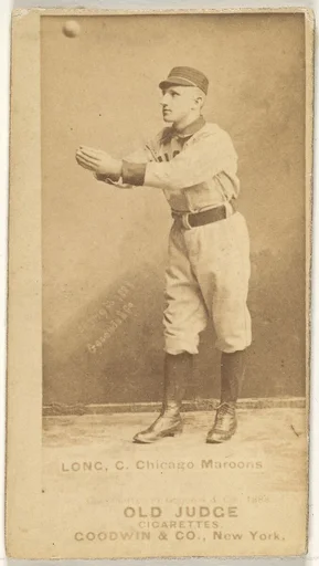 Long, Catcher, Chicago, from the Old Judge series (N172) for Old Judge Cigarettes