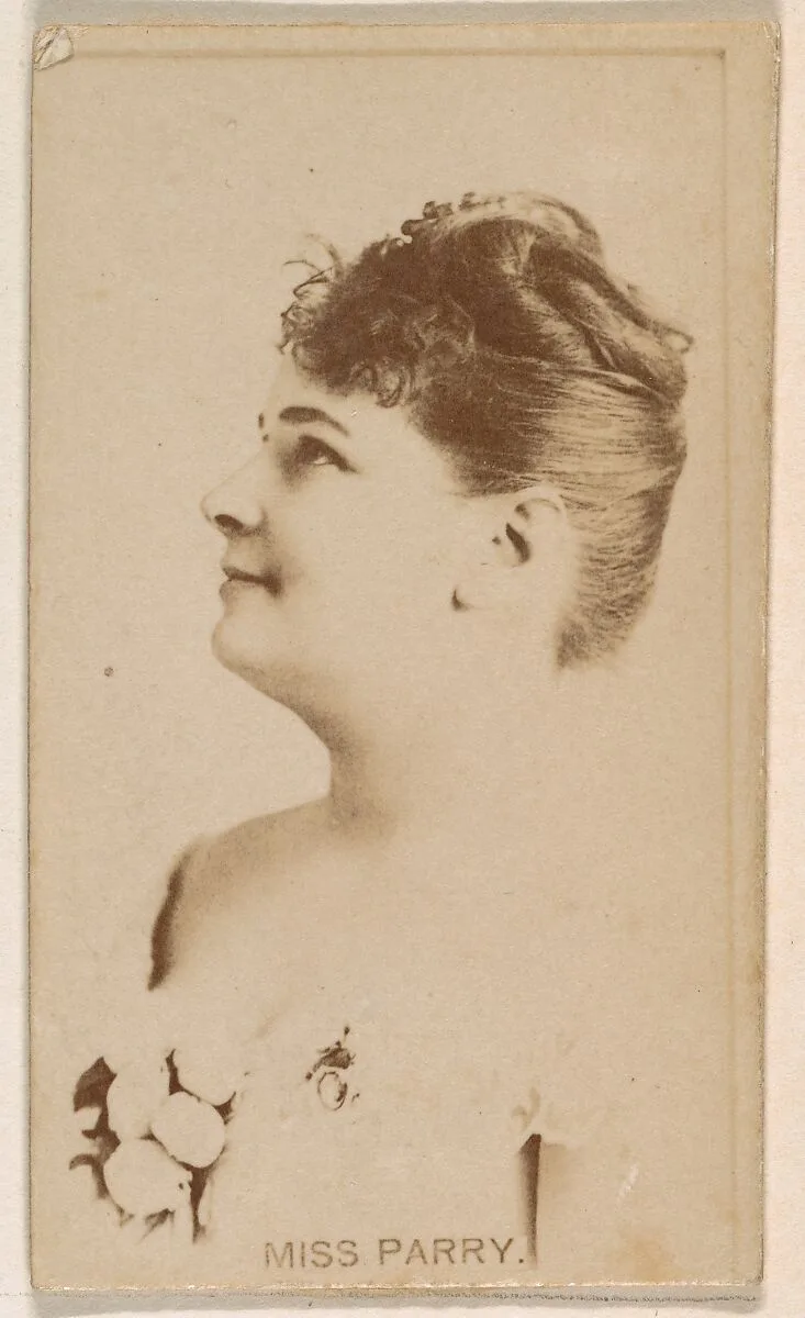 Miss Parry, from the Actresses series (N245) issued by Kinney Brothers to promote Sweet Caporal Cigarettes — Kinney Brothers Tobacco Company