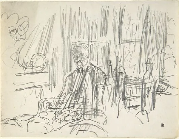 A Man with a Moustache Seated in a Dining Room — Pierre Bonnard