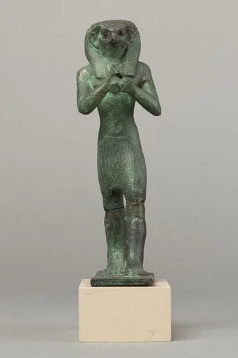Statuette of Horus with a vessel