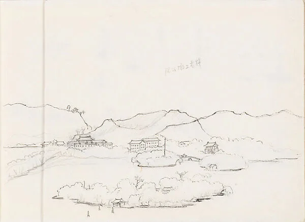 現代 謝稚柳 西湖小瀛洲畫稿 冊頁|West Lake, Hangzhou: Little Isle of the Immortals — Xie Zhiliu