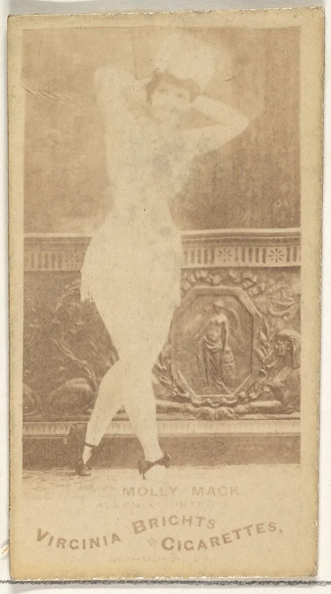Molly Mack, from the Actors and Actresses series (N45, Type 1) for Virginia Brights Cigarettes — Allen & Ginter