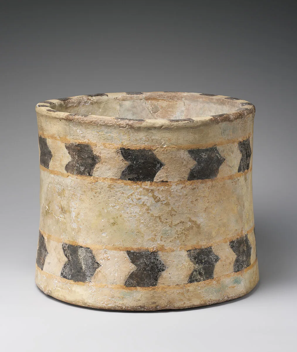 Tub-like vessel with geometric decoration — Unknown
